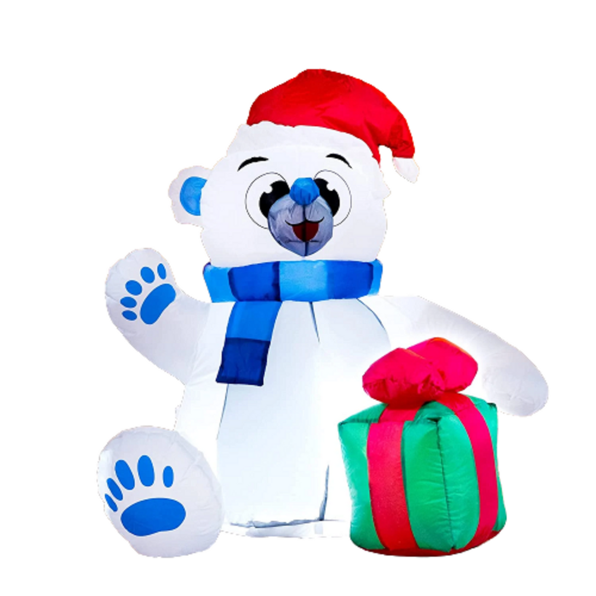 4ft Tall Waving Polar Bear Christmas Inflatable