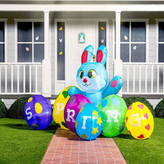 Jumbo Easter Bunny with Build-in LEDs Inflatable Outdoor Decoration (8ft)