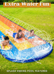 18ft Triple Lanes Water Slide and 3 Boogie Boards