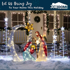 Lighted Spiral Christmas Tree Set LED Warm White, 3 Pcs