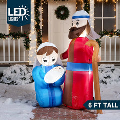 6ft Tall Jesus Family Christmas Inflatable