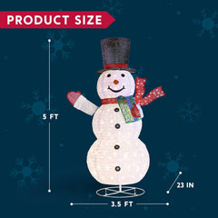 5 FT Christmas Collapsible Snowman Yard Light Decorations