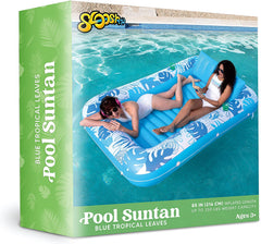 SLOOSH-Extra Large Inflatable Tanning Pool & Yard Lounger With Cup Holder, Blue