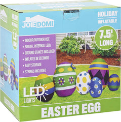 Large Easter Egg Inflatable with Build-in LEDs Blow Inflatable Outdoor Decorations (7.5ft)