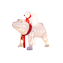 Plush Polar Bears LED Yard Lights, 2 Pcs