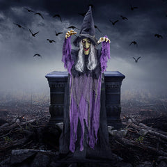 72in Hanging Talking Witch With Light-up Eyes