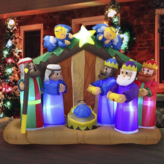 6ft Long Nativity Scene with Angels Inflatable