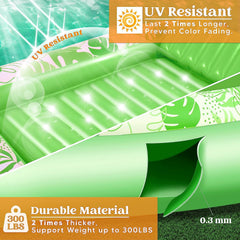 SLOOSH-Extra Large Inflatable Tanning Pool & Yard Lounger With Cup Holder, Green
