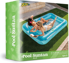 Sloosh-XL Inflatable Tanning Pool Lounge Float, 85inx 57inExtra Large Sun Tan Tub Adult Pool Floats Raft
