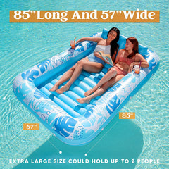 SLOOSH-Extra Large Inflatable Tanning Pool & Yard Lounger With Cup Holder, Blue