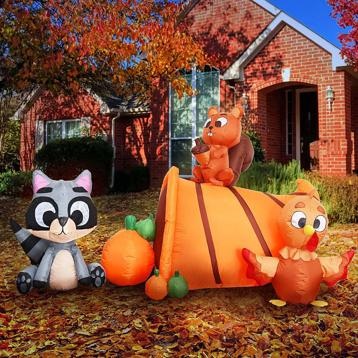 6ft Inflatable Woodland Animals with Cornucopia
