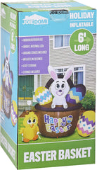 Large Easter Basket with Build-in LEDs Inflatable Outdoor Decoration (6ft)