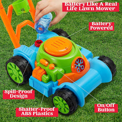 Sloosh Bubble Lawn Mower Toddler Toys, Blue