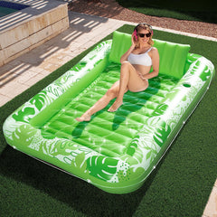 SLOOSH-Extra Large Inflatable Tanning Pool & Yard Lounger With Cup Holder, Green
