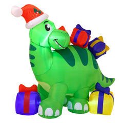 6 FT Long Inflatable Brachiosaurus Carrying Gifts with Build-in LEDs