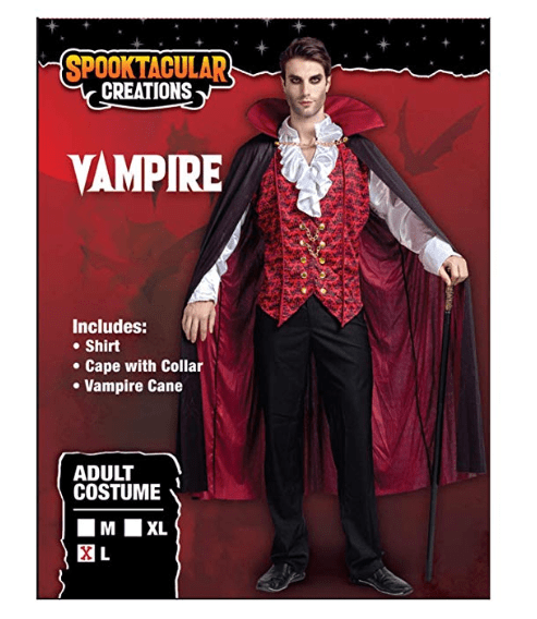 Renaissance Medieval Scary Vampire Deluxe Halloween Costume for Men - Spooktacular Creations
