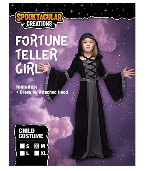 Hooded Robe Costume for Fortune Teller, Gypsy, Princess Girls Halloween Role-Playing Party - Spooktacular Creations
