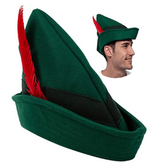 Felt Robin Hood Hats with Feather One Size Fits All for Adult - Spooktacular Creations