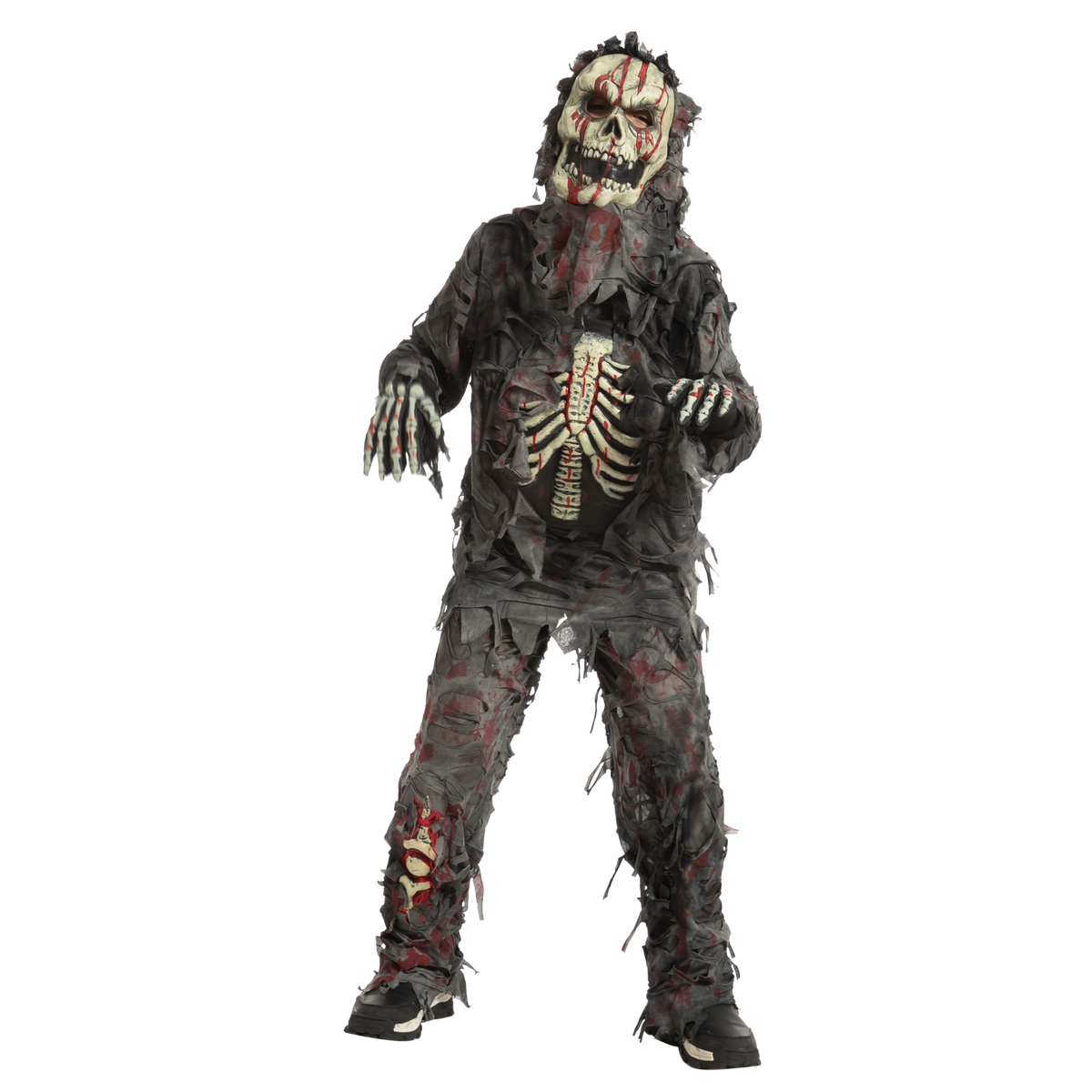 Scary Black Zombie Costume - Child