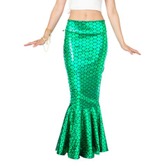 Metallic Hologram Shiny Mermaid Skirt Costume - Adult - Spooktacular Creations