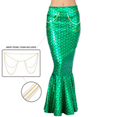 Metallic Hologram Shiny Mermaid Skirt Costume - Adult - Spooktacular Creations