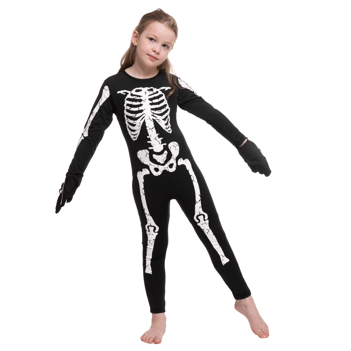 Girl's Pretty Skeleton Costume Cosplay - Child