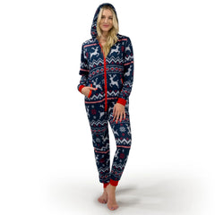 Adults Christmas Loose Hooded Pajamas