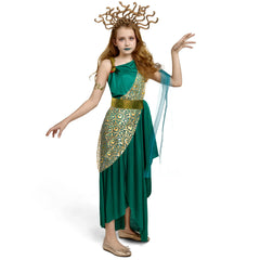 Green Medusa costume with Medusa Headpiece Armlet