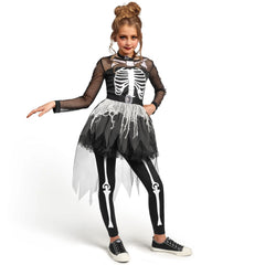Girls Skeleton Costume, Ghostly Skeleton Tutu Dress for Girls