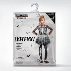 Girls Skeleton Costume, Ghostly Skeleton Tutu Dress for Girls