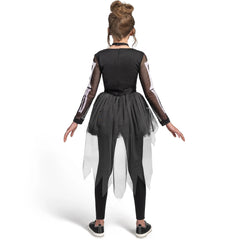 Girls Skeleton Costume, Ghostly Skeleton Tutu Dress for Girls
