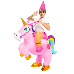 Halloween Inflatable Costumes Riding a Unicorn Deluxe Set with Hat