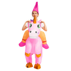 Halloween Inflatable Costumes Riding a Unicorn Deluxe Set with Hat