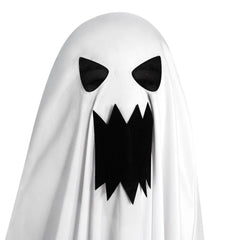 Halloween Kids White Angry Tattered Ghost Costume with Pumpkin Bag