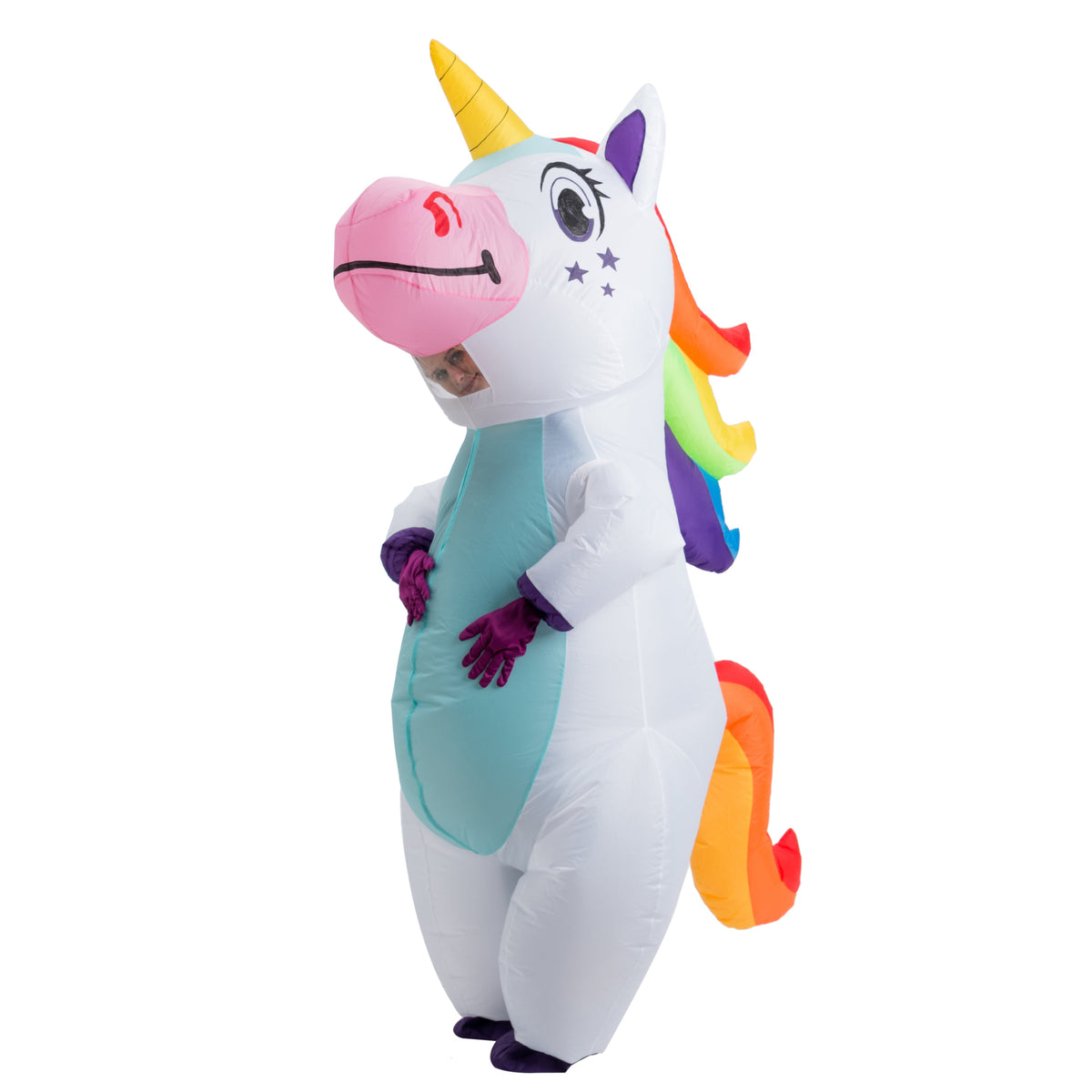 Inflatable White Unicorn Full Body Costume