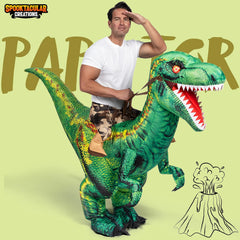 Inflatable Dinosaur Costume, Riding a Raptor Digital Printing Blow-up