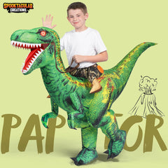 Inflatable Dinosaur Costume, Riding a Raptor Digital Printing Blow-up