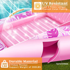 SLOOSH-Extra Large Inflatable Tanning Pool & Yard Lounger With Cup Holder, Pink