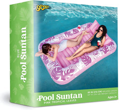 SLOOSH-Extra Large Inflatable Tanning Pool & Yard Lounger With Cup Holder, Pink