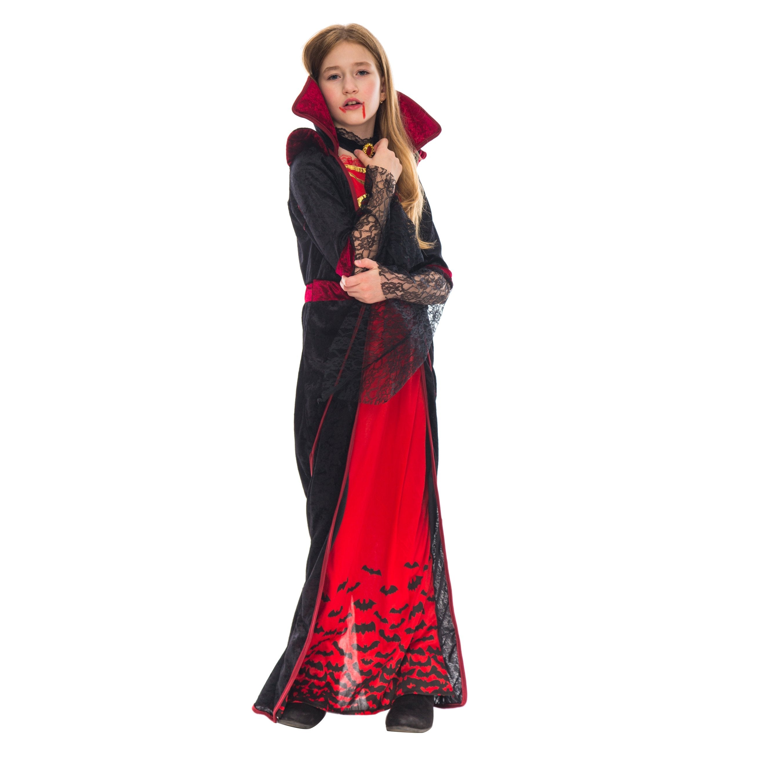 Royal Vampire Costume for Girls Deluxe Set - Spooktacular Creations