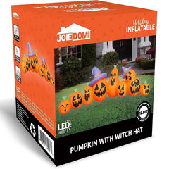 Joiedomi 12.5ft 9Pcs Halloween Inflatable Pumpkin with Witch Hat Decor