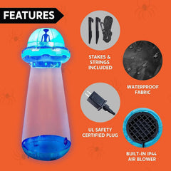 12 FT Tall Halloween Inflatable UFO Decoration with Built-in LEDs