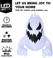 4.5ft Halloween Inflatable LED Light Ghost Broke Out from Window