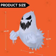 4.5ft Halloween Inflatable LED Light Ghost Broke Out from Window