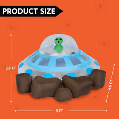 Joiedomi 5 ft Halloween Inflatable UFO with Alien and Built-in LEDs