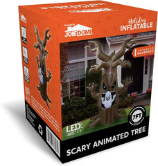 7ft LED Scary Tree with Animated Ghost Halloween Inflatable