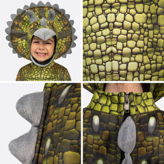 Kids Realistic Triceratops Dinosaur Costume for Boy Halloween Party
