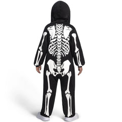 Kids Unisex Skeleton jumpsuit Pajama Plush Zip-Up Glow in the Dark
