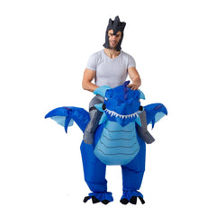 Inflatable Costume Riding a Fire or Ice Dragon Air Blow-up Deluxe Halloween Costume - Adult Size - Spooktacular Creations
