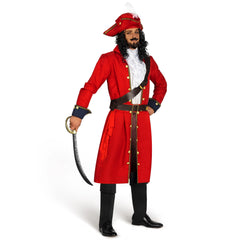 Mens Pirate Captain Costume Set for Adult Halloween Dress Up Party